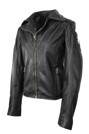 Olivia RF Vintage Black Leather Jacket