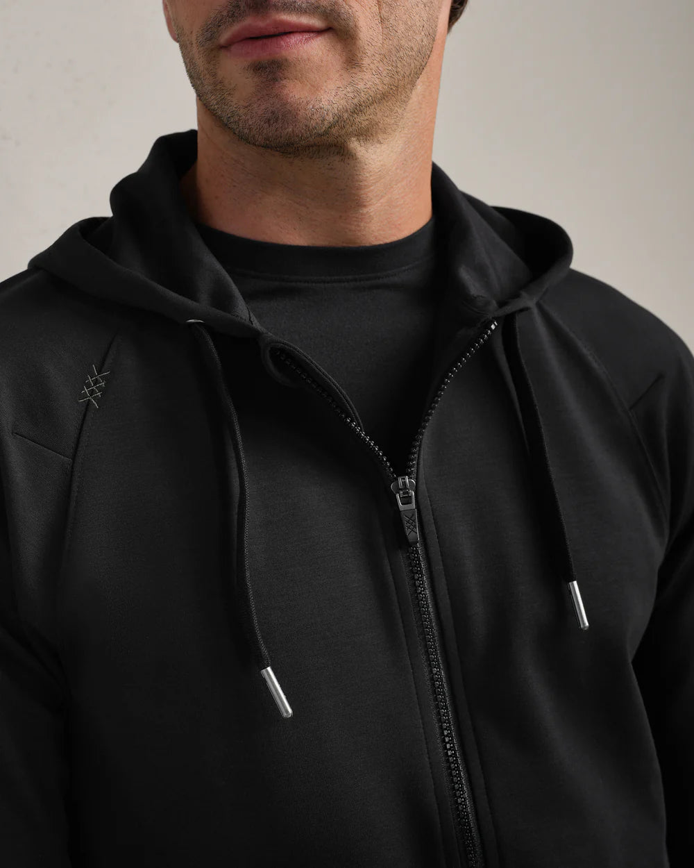 Dreamstate Full Zip Hoodie by Rhone | Pure Black