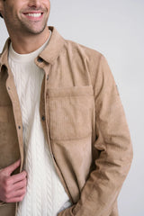 Dustin UF Textured Leather Shirt by Mauritius | Sand