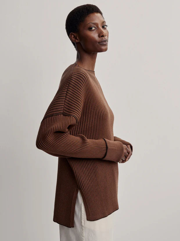 Emilie Rib Knit Rawhide