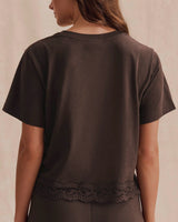 Lainey Lace Trim SS Tee by Splendid | Java