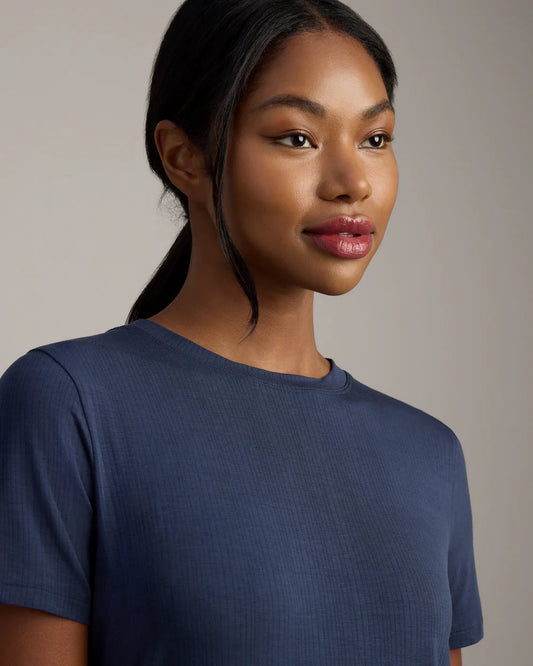 Featherweight Rib Tee by Rhone | Navy Blue