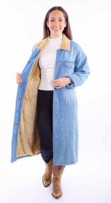 Long Sherpa Lined Denim Jacket by Scully