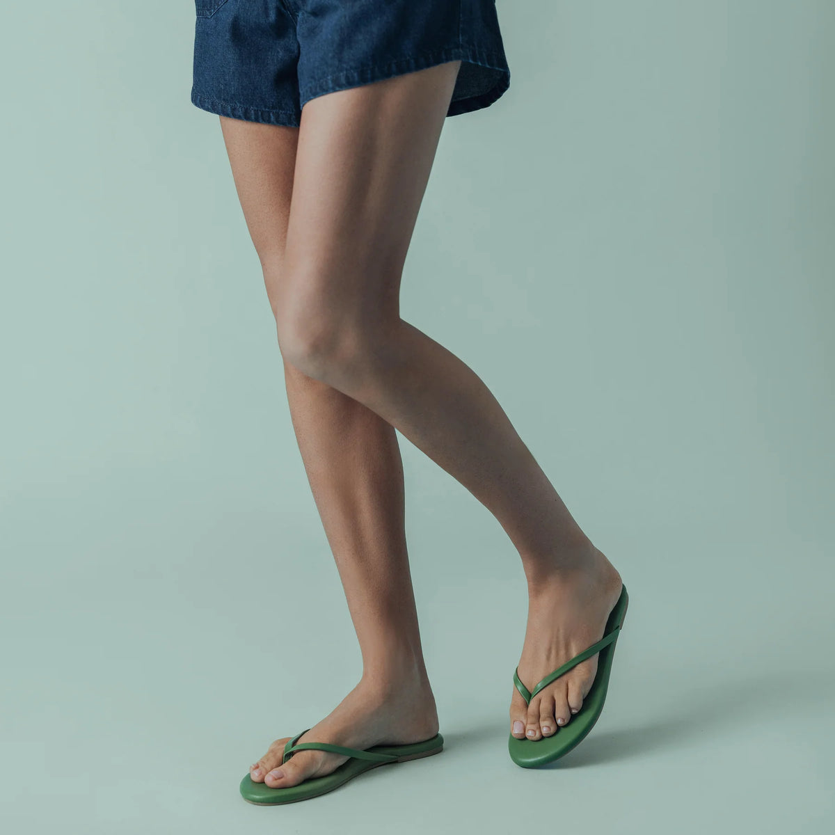 Indie Classic Thin Strap Sandal by Solei Sea | Green Grass