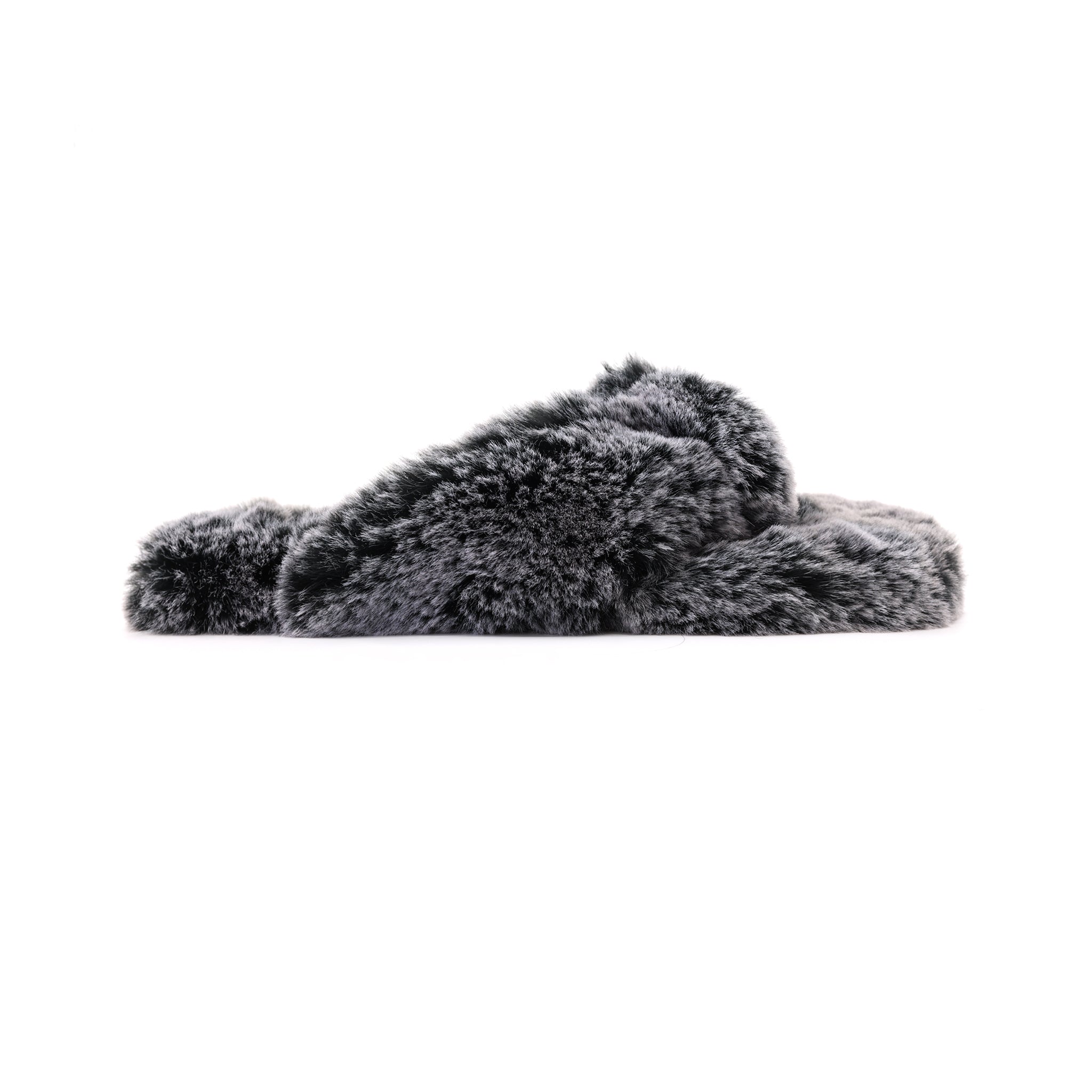 Izzie Fur Knot Slipper by Solei Sea | Salt & Pepper
