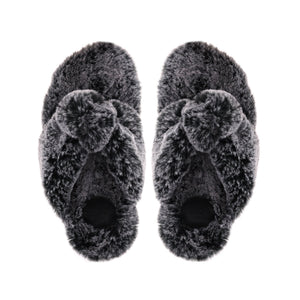 Izzie Fur Knot Slipper by Solei Sea | Salt & Pepper