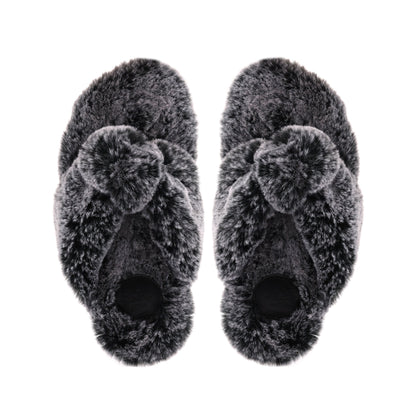 Izzie Fur Knot Slipper by Solei Sea | Salt & Pepper