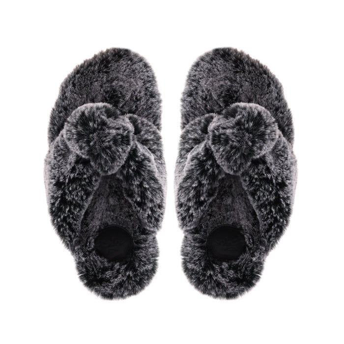 Izzie Fur Knot Slipper by Solei Sea | Salt & Pepper