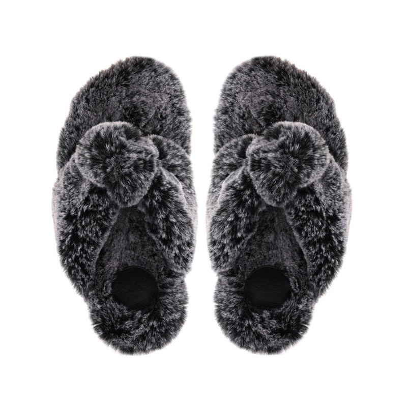 Izzie Fur Knot Slipper by Solei Sea | Salt & Pepper