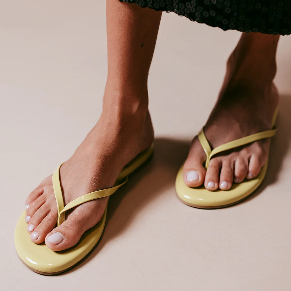 Indie Classic Thin Strap Sandal by Solei Sea | Grapefruit Patent