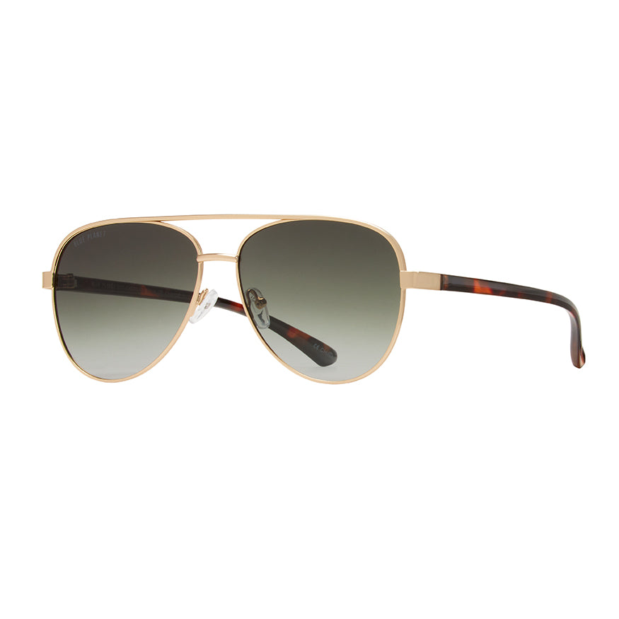 Jesse II by Blue Planet | Matte Gold/Brown Tortoise/Gradient Grey Green Polarized