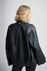 Kylie OS Oversized Bomber Jacket by Mauritius | Black