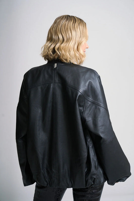 Kylie OS Oversized Bomber Jacket by Mauritius | Black