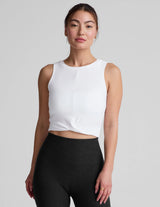 Featherweight Center Stage Cropped Tank by Beyond Yoga | Cloud White