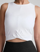 Featherweight Center Stage Cropped Tank by Beyond Yoga | Cloud White