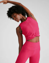 Featherweight Center Stage Cropped Tank by Beyond Yoga | Vivid Pink Heather