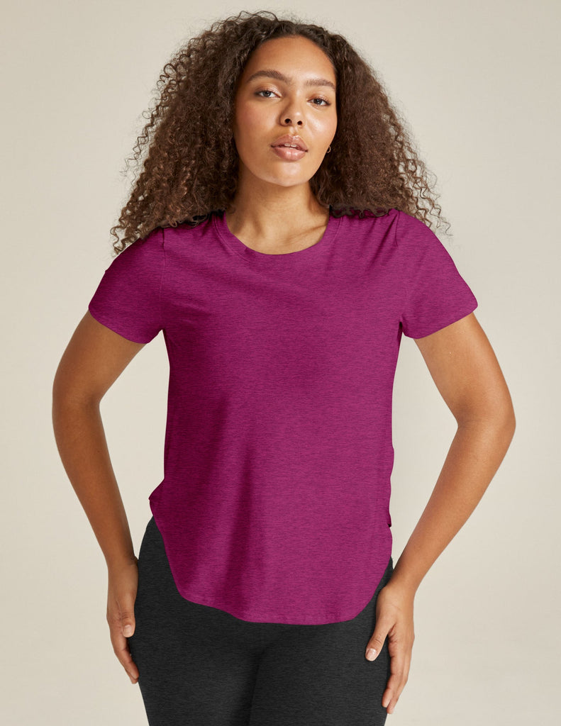 Featherweight On The Down Low Tee Magenta Heather