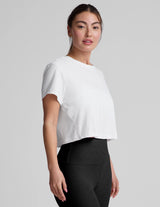 Featherweight Supreme Cropped Tee by Beyond Yoga | Cloud White