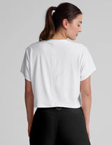 Featherweight Supreme Cropped Tee by Beyond Yoga | Cloud White