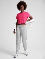 Featherweight Supreme Cropped Tee by Beyond Yoga | Vivid Pink Hthr