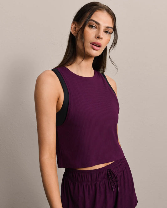 Lightspeed Layered Tank by Rhone | Dark Berry