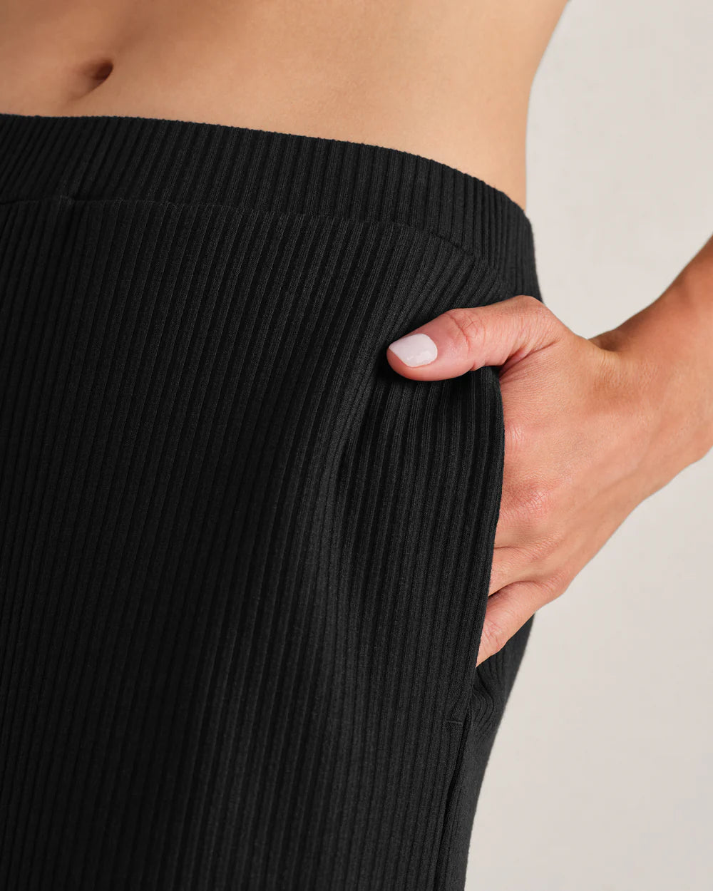 LivLuxe Rib Pant by Rhone | Pure Black