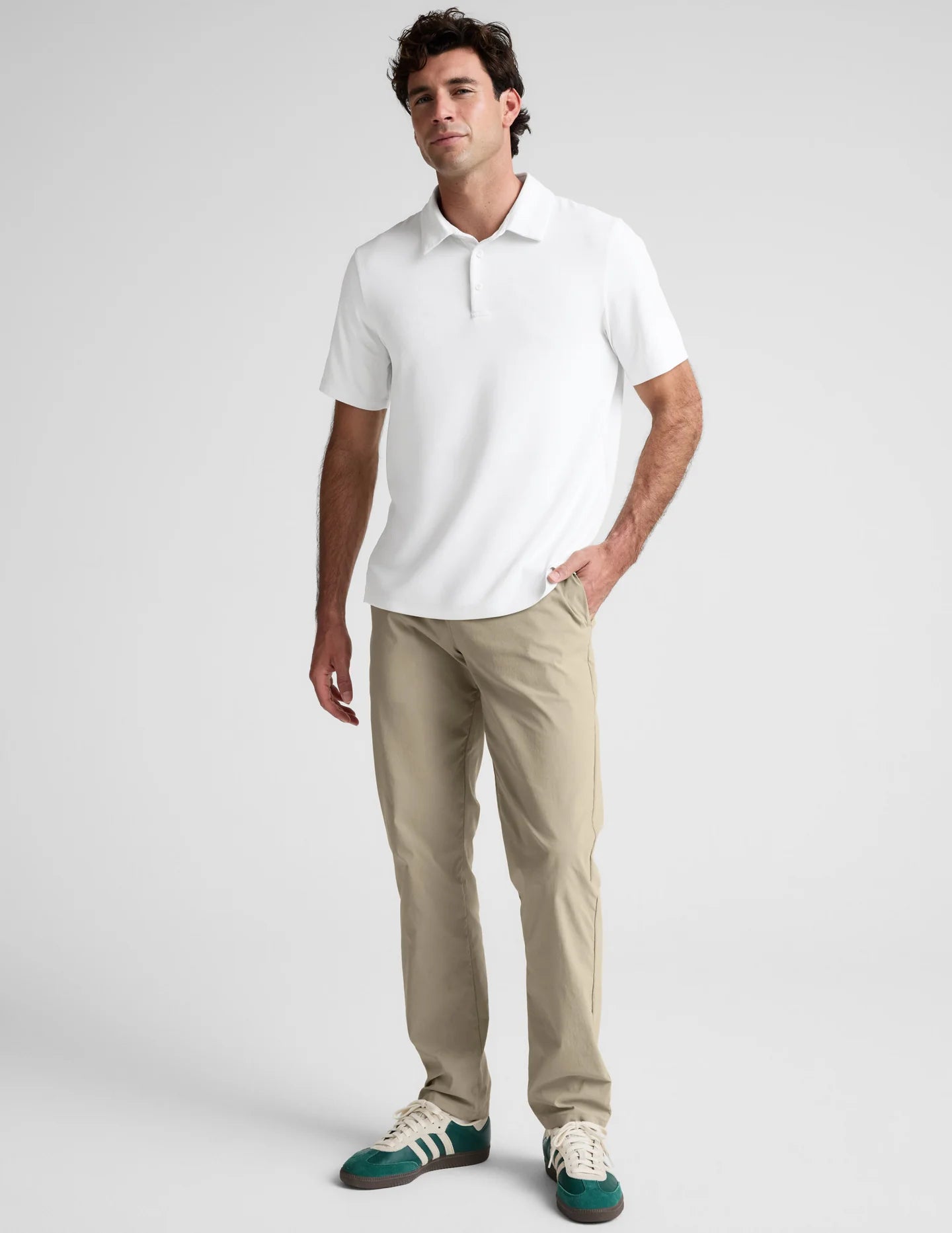 All In Active Polo by Beyond Yoga | Crisp White
