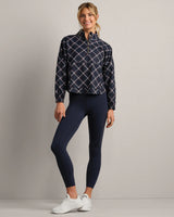 Mirage Printed Anorak by Rhone | Navy Blue Windowpane