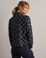 Mirage Printed Anorak by Rhone | Navy Blue Windowpane