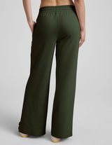 Luxefleece Side Slit Wide Leg Pant by Beyond Yoga | Dark Olive