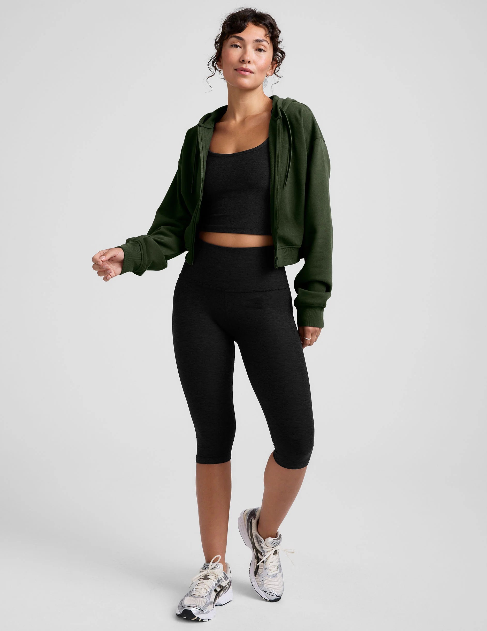 Luxefleece Zip Up Hoodie by Beyond Yoga | Dark Olive