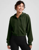 Luxefleece Zip Up Hoodie by Beyond Yoga | Dark Olive