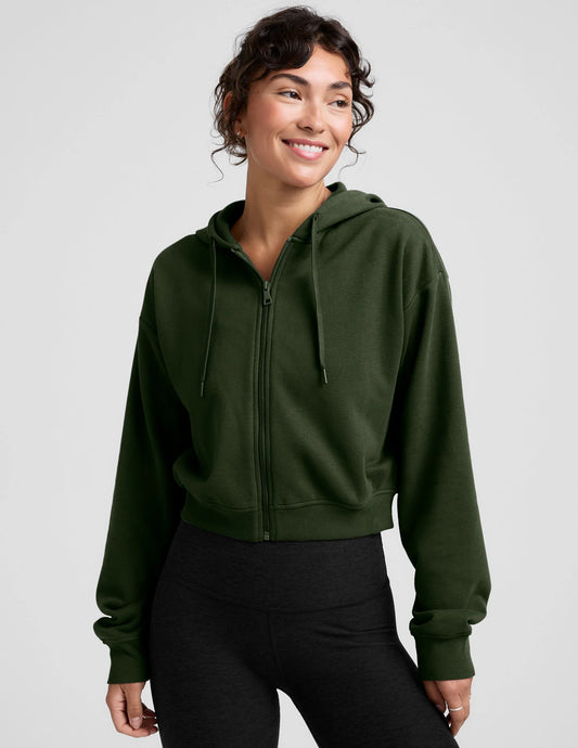 Luxefleece Zip Up Hoodie by Beyond Yoga | Dark Olive