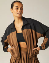 Colorblock Go Retro Jacket Deep Tan/True Black