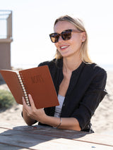 Nora by Blue Planet | Ivory Tortoise/Walnut Wood/Gradient Brown Polarized
