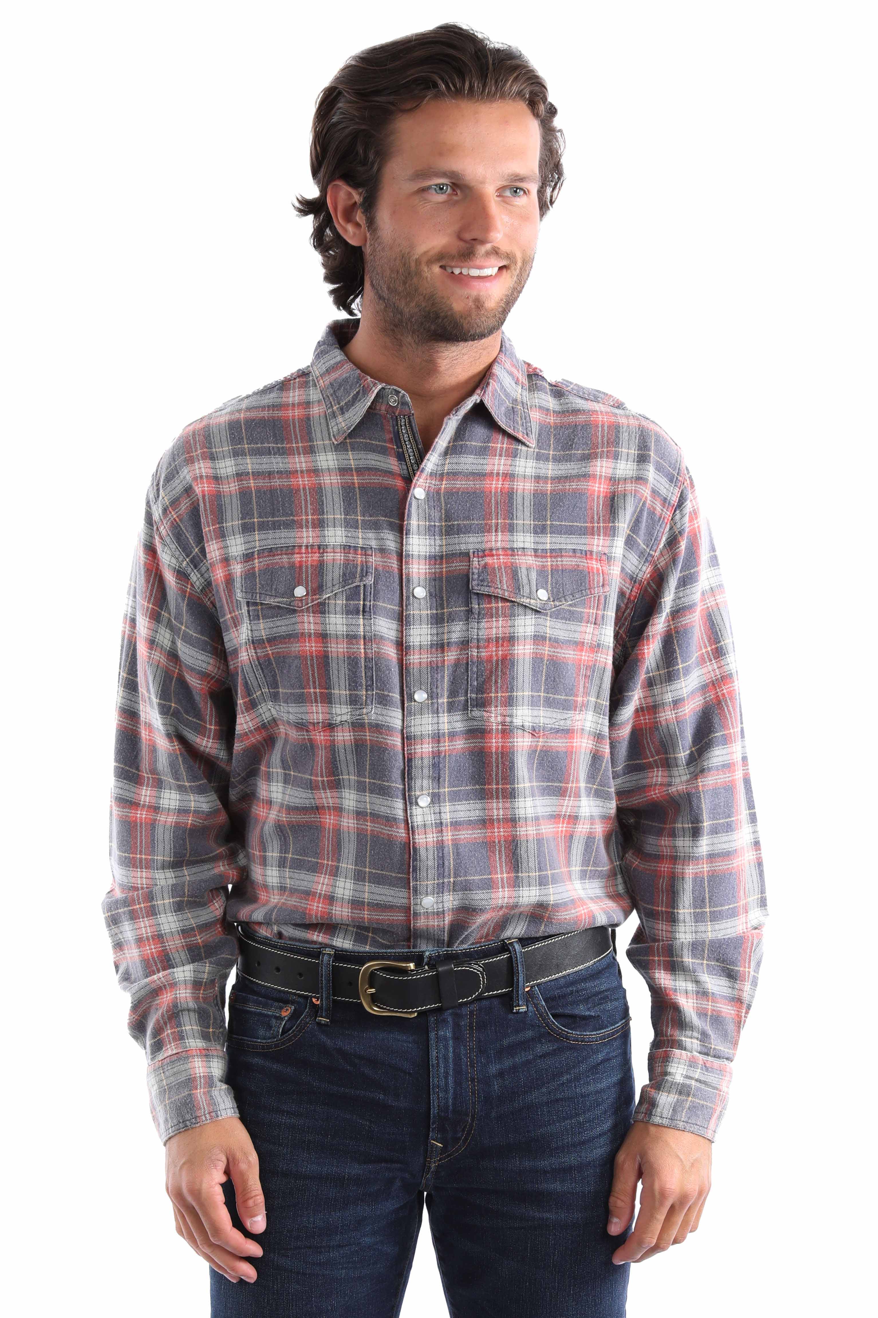Signature Yarn Dyed Shirt by Scully in Blue