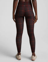 Softmark High Waisted Midi Legging by Beyond Yoga | Dark Cherry Preppy Plaid