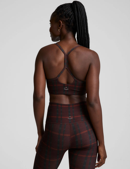 Softmark Slim Racerback Bra by Beyond Yoga | Dark Cherry Preppy Plaid