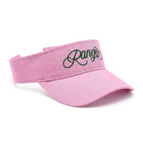 Signature "Range" Script Visor in Pink-a-Boo/Forest Green, side