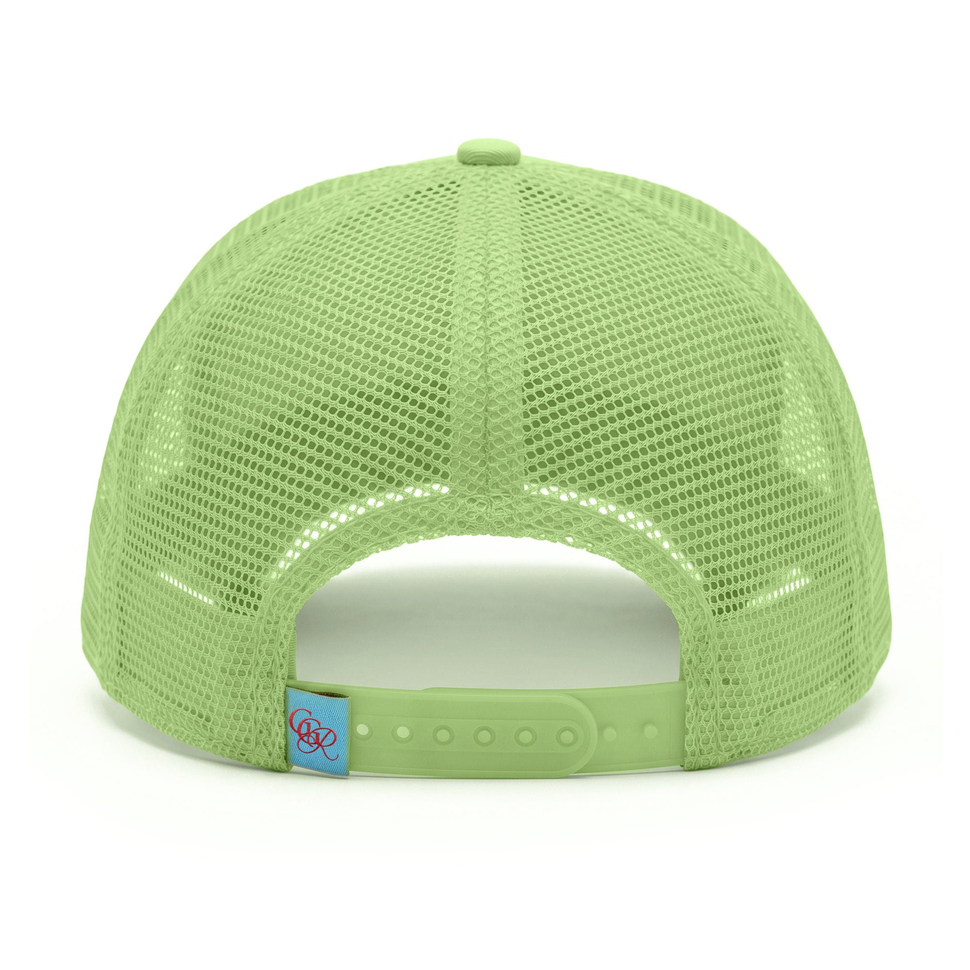 She So Fly Trucker Hat in Pistachio Green/Forest Green, back