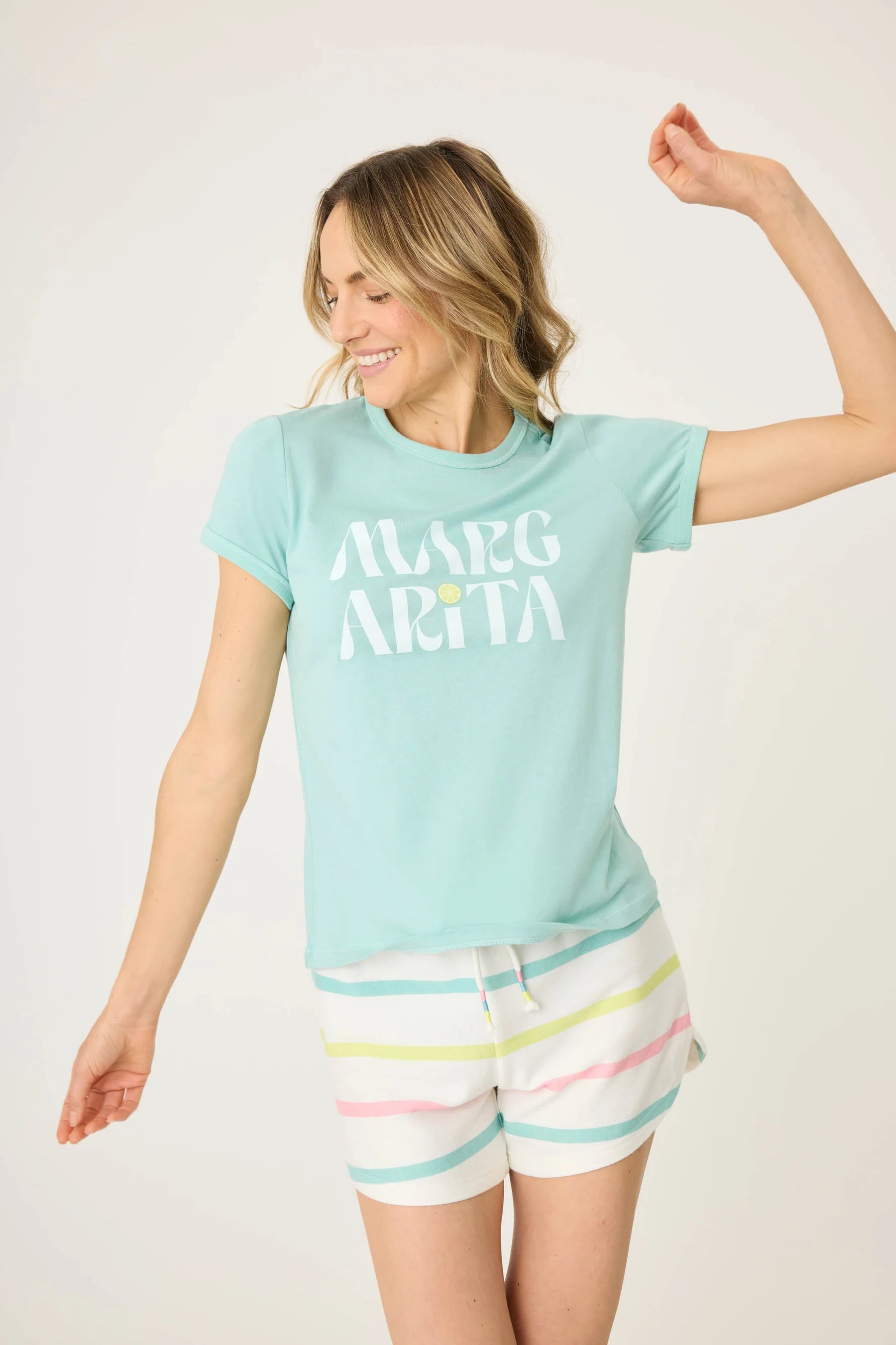 Limes and Sunshine Graphic Margarita Tee by P.J. Salvage | Seafoam