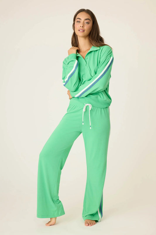 French Terry Polo Sweatshirt by P.J. Salvage | Kelly Green