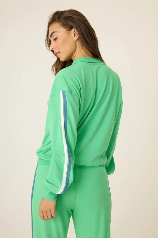 French Terry Polo Sweatshirt by P.J. Salvage | Kelly Green