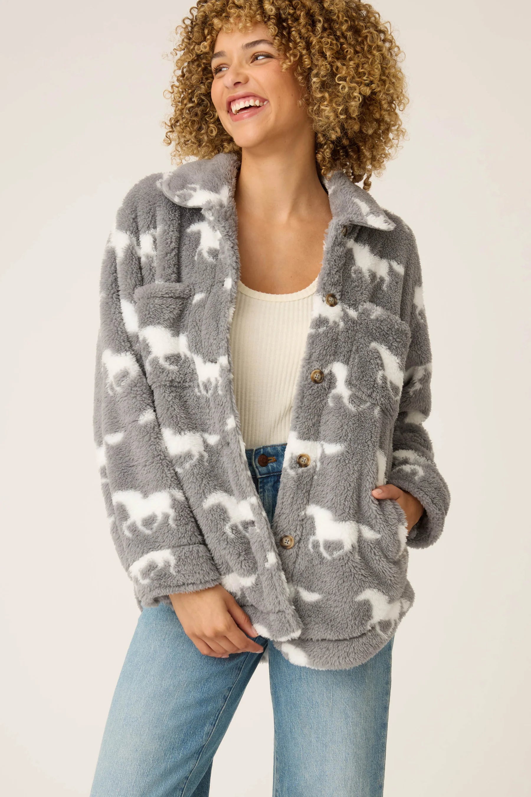 Let’s Get Cozy Jacket by P.J. Salvage | Gray