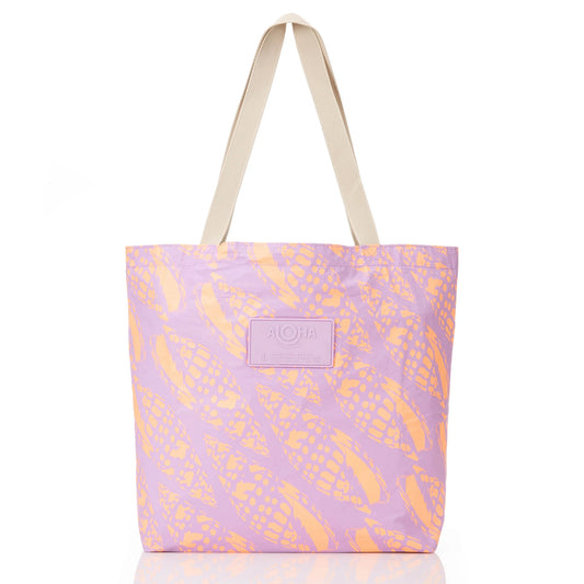 Miter Lineup Reversible Tote by Aloha Collection | Nectarine/Lavande