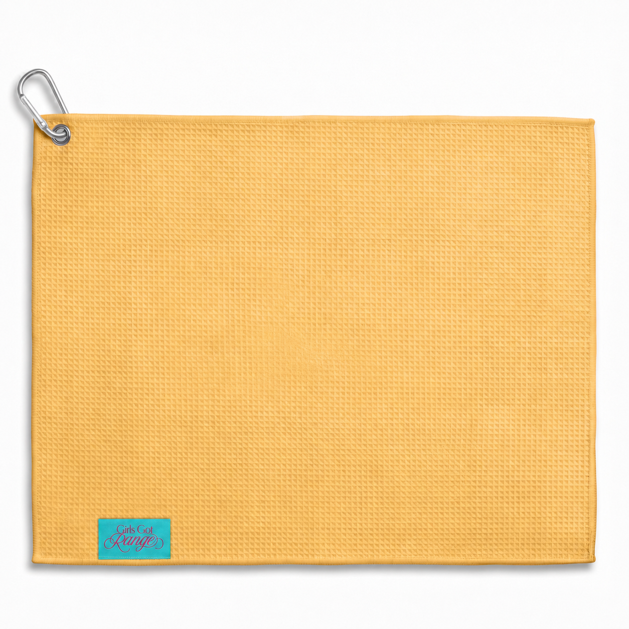 She So Fly Microfiber Golf Towel in Nectarine Orange/Rosy Red, back
