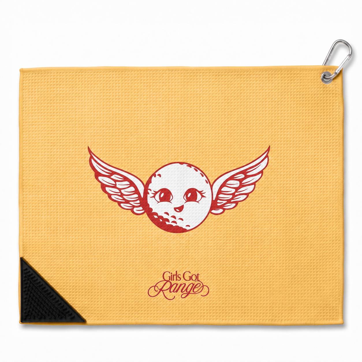 She So Fly Microfiber Golf Towel in Nectarine Orange/Rosy Red
