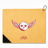 She So Fly Microfiber Golf Towel in Nectarine Orange/Rosy Red