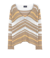 Horizon V Cotton by Wooden Ships | Cashew/White/Gold - Zen&Zip