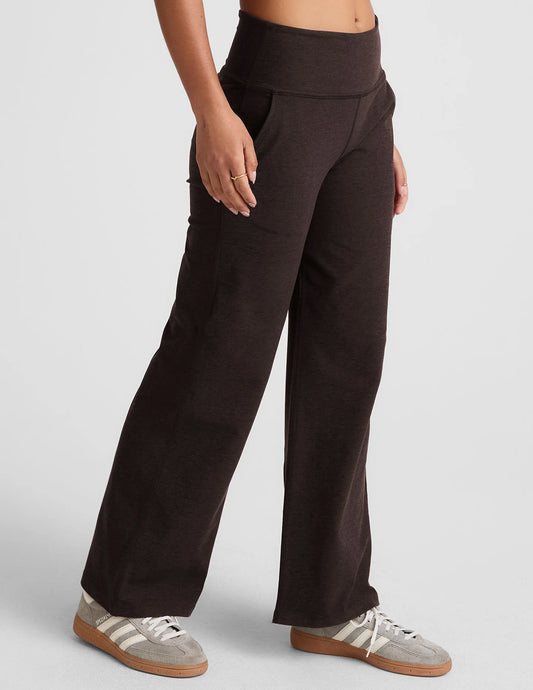 Spacedye Laid Back Wide Leg Pant by Beyond Yoga | Dark Chocolate Heather